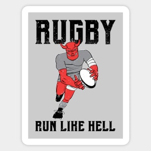 Rugby Player Run Like Hell Sticker